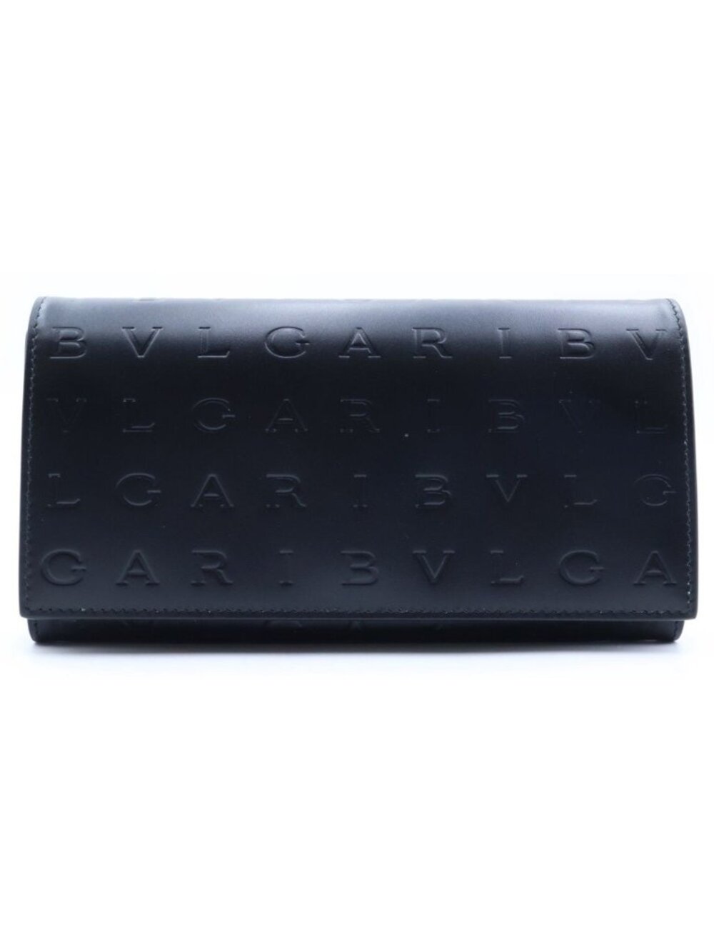 Bvlgari Logo Infinitum Bifold Wallet Black Leather